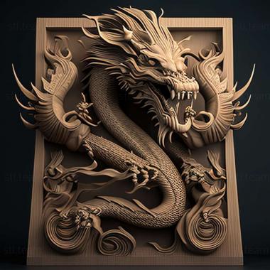 3D model CHINESE DRAGON ON THE STAND (STL)